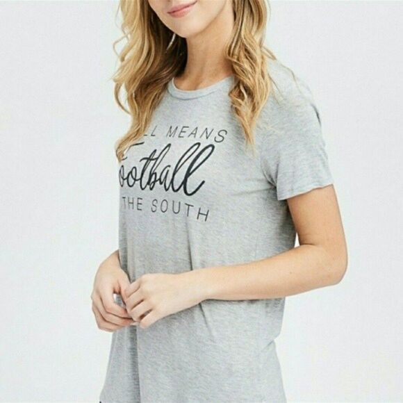 Fall Means Football in the South Short Sleeve Womens T-shirt size L - Picture 3 of 16